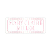 Pink Stripe Vinyl School Labels