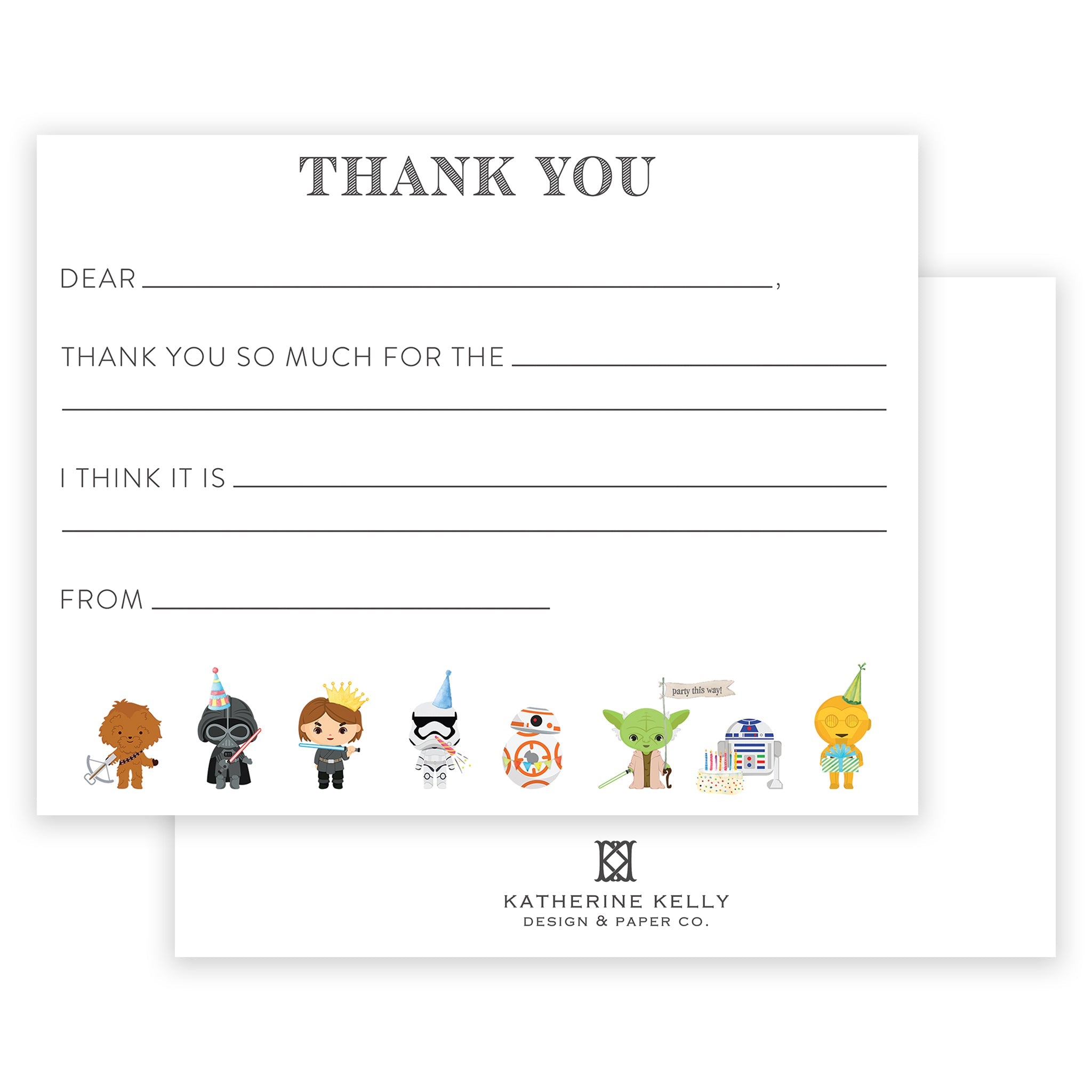 Young Jedi Fill-in Thank You Note