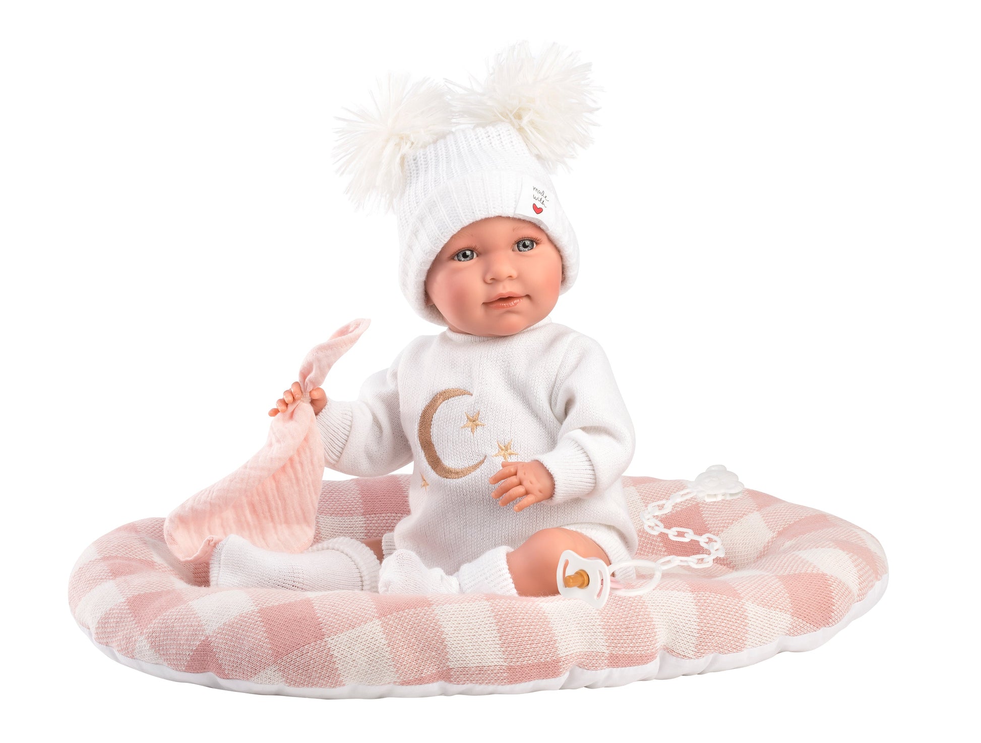 16.5" Articulated Newborn Doll Stella with Bed Cushion
