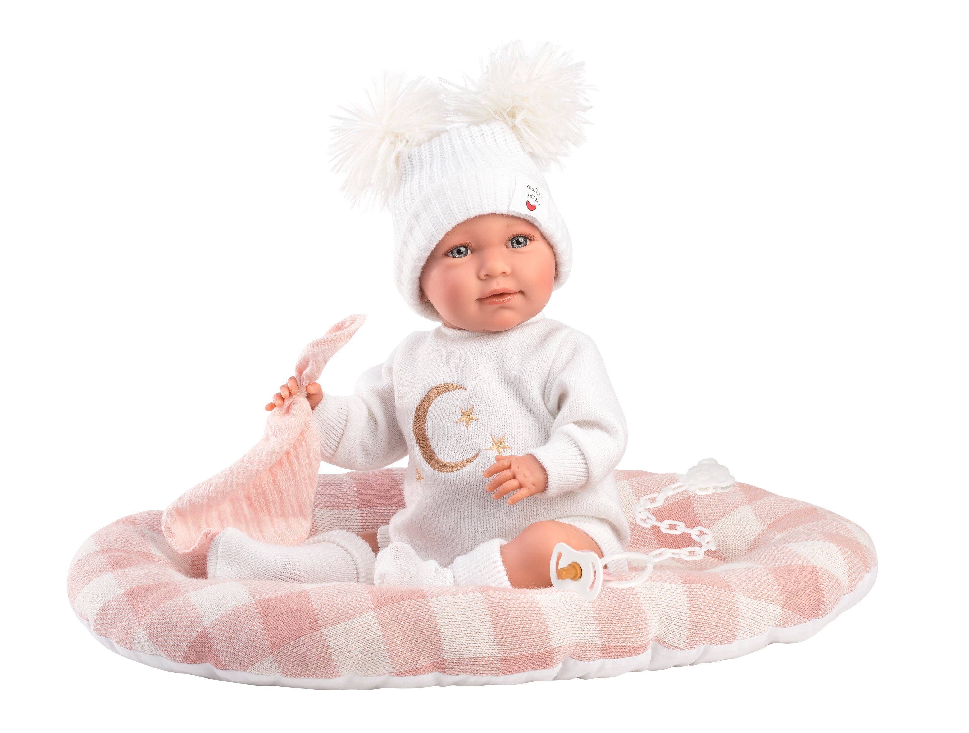 16.5" Articulated Newborn Doll Stella with Bed Cushion