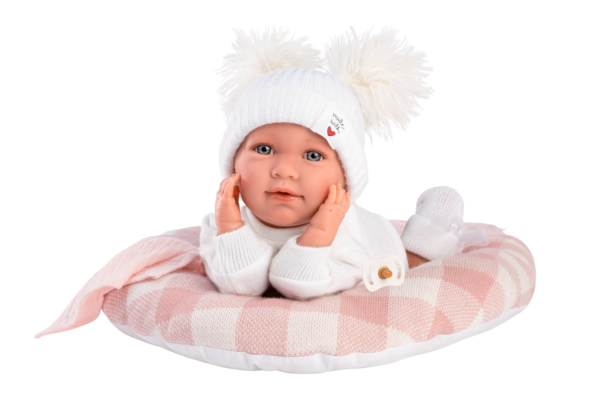 16.5" Articulated Newborn Doll Stella with Bed Cushion