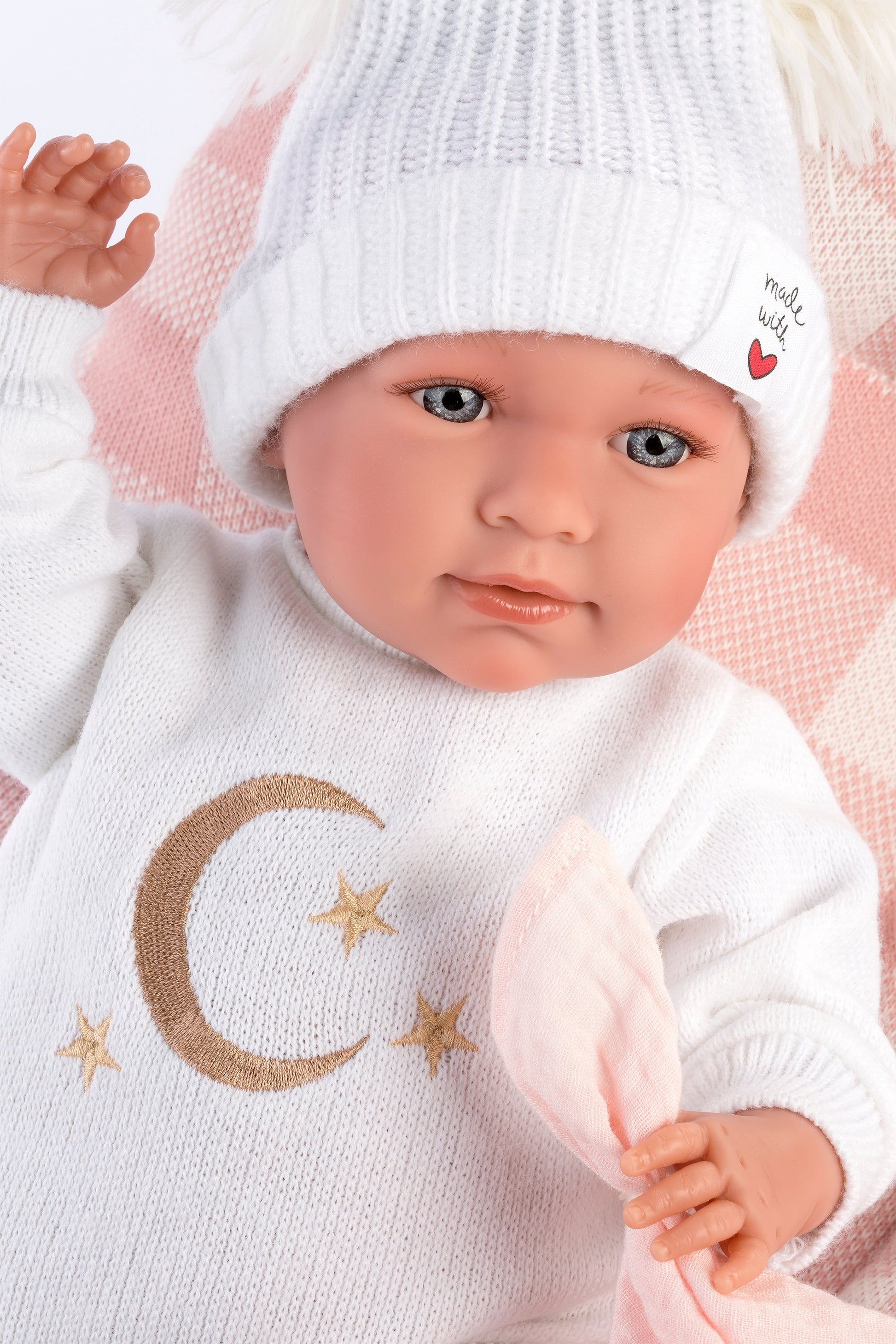 16.5" Articulated Newborn Doll Stella with Bed Cushion