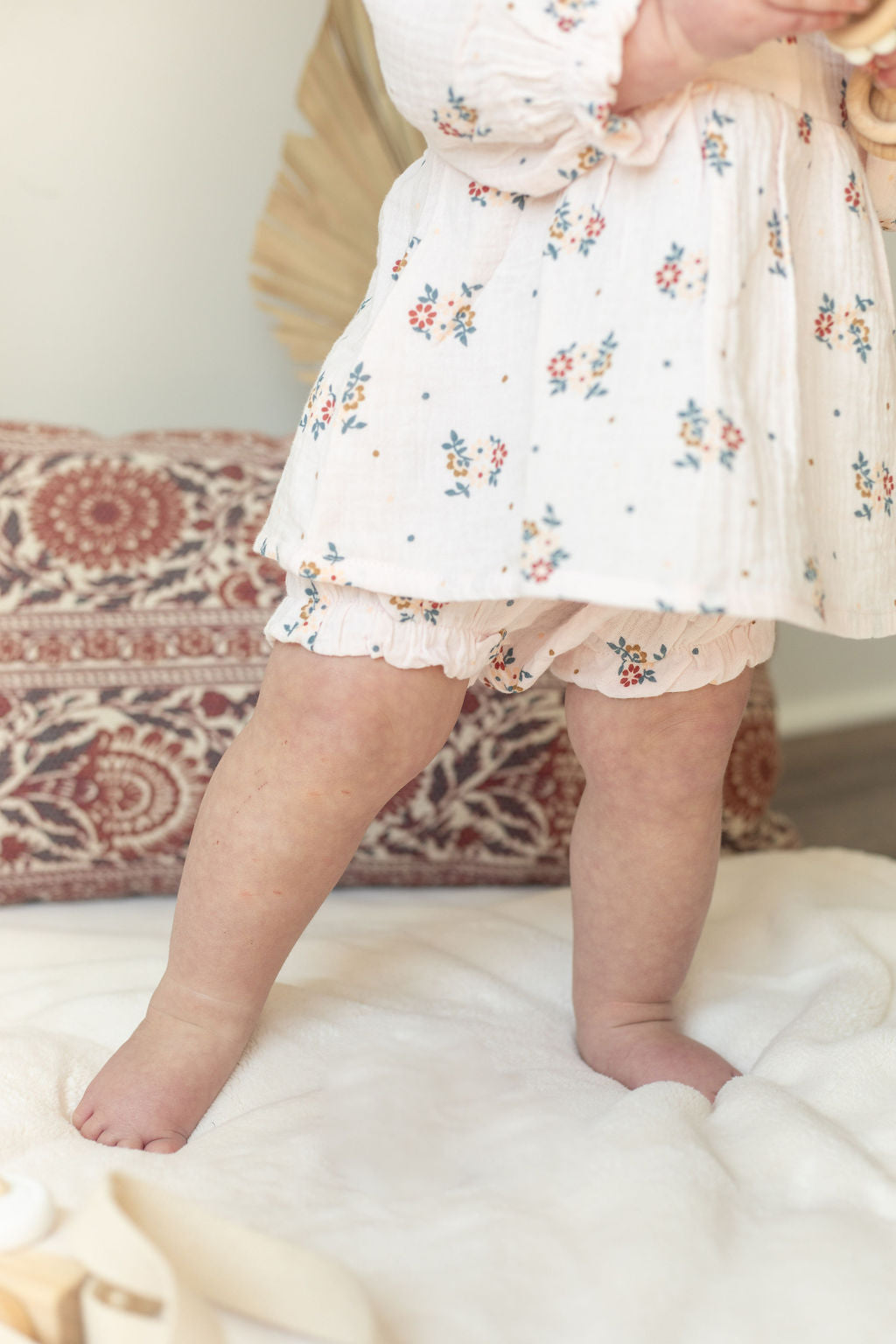 Organic Cotton Baby Girl Floral Dress With Bloomers
