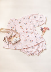Organic Cotton Baby Girl Floral Dress With Bloomers