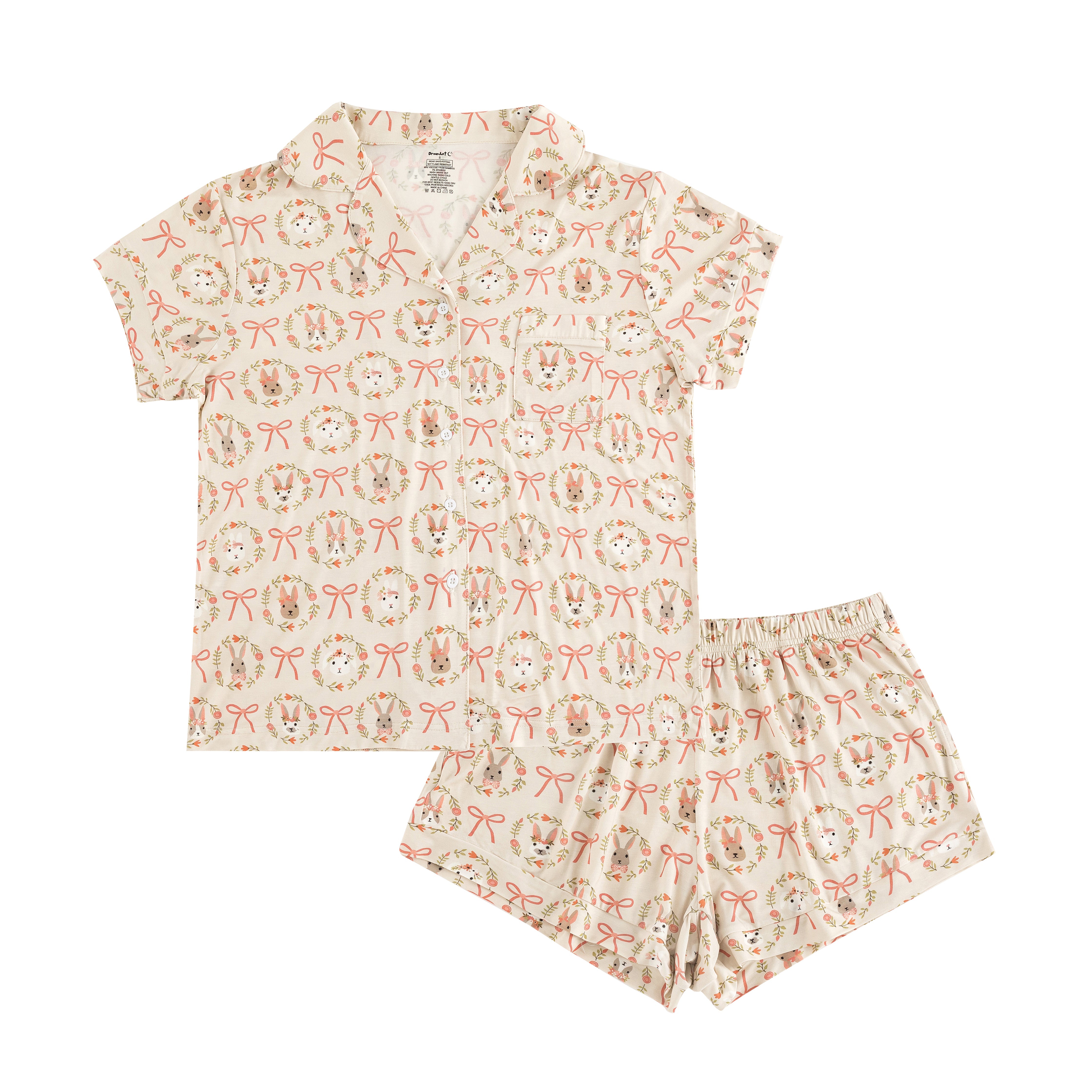 Bows & Bunnies (women's Short Sleeve Pj)