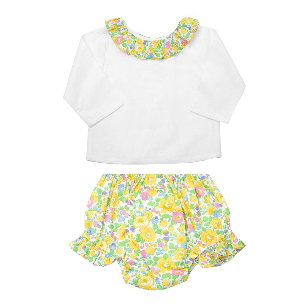 Gift Set | Double Button Blouse And Liberty 'betsy' Yellow Bloomer