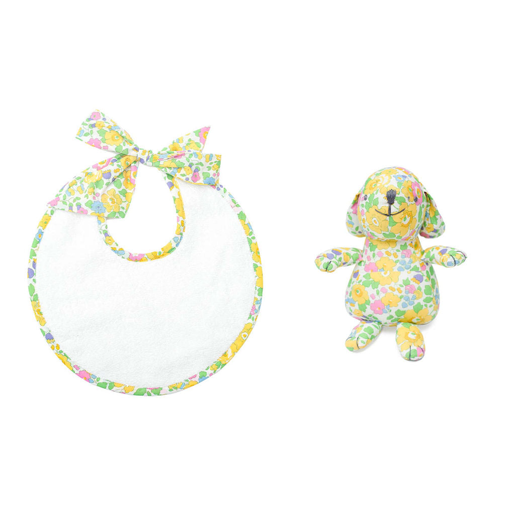 Gift Set | Louelle Bunny And Bib, Liberty 'betsy' Yellow