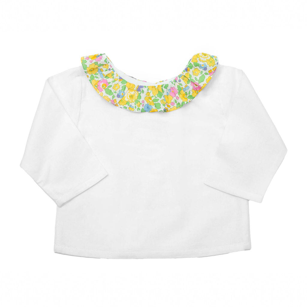 Double Button Blouse  | Liberty 'betsy' Yellow Frill