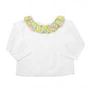 Double Button Blouse  | Liberty 'betsy' Yellow Frill