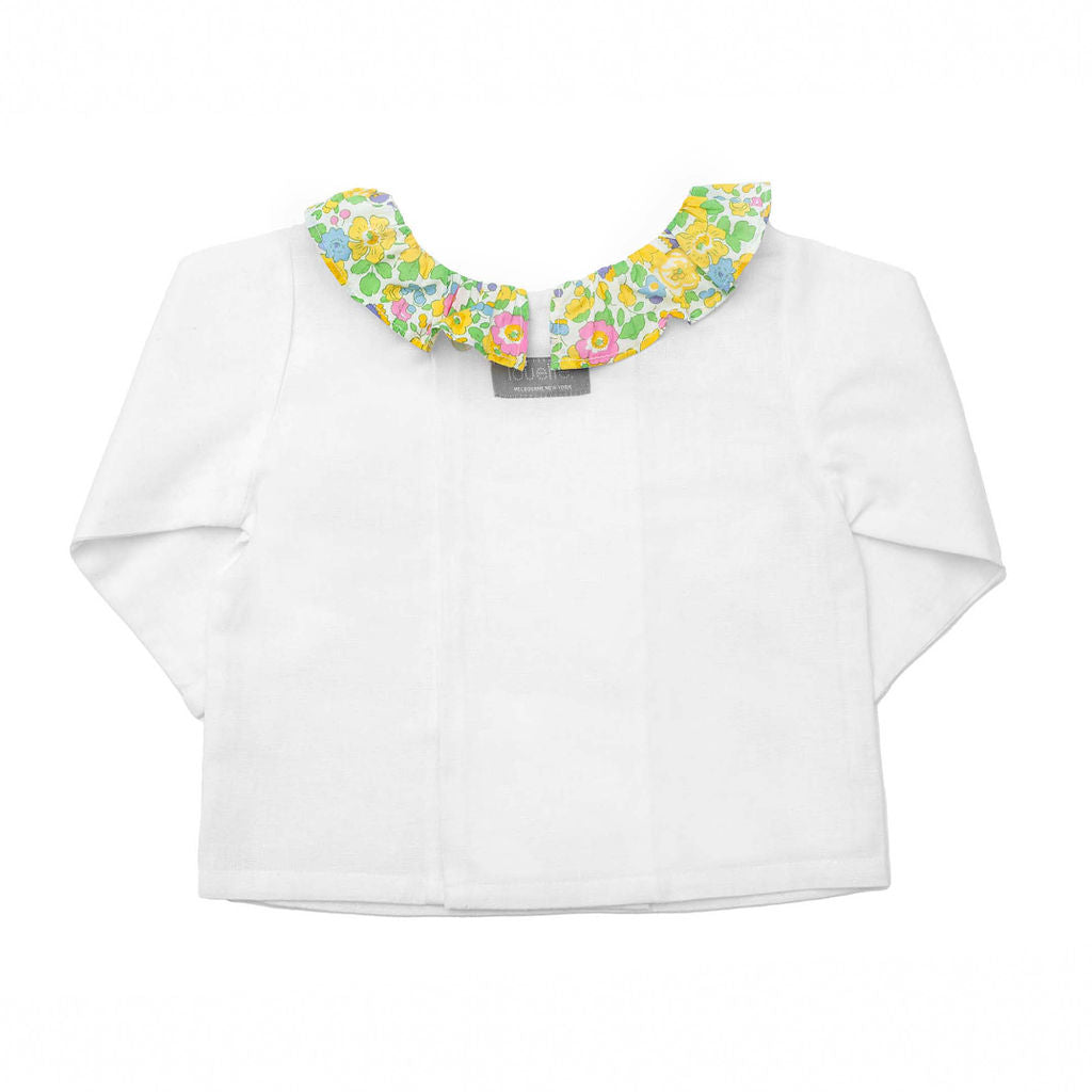 Double Button Blouse  | Liberty 'betsy' Yellow Frill