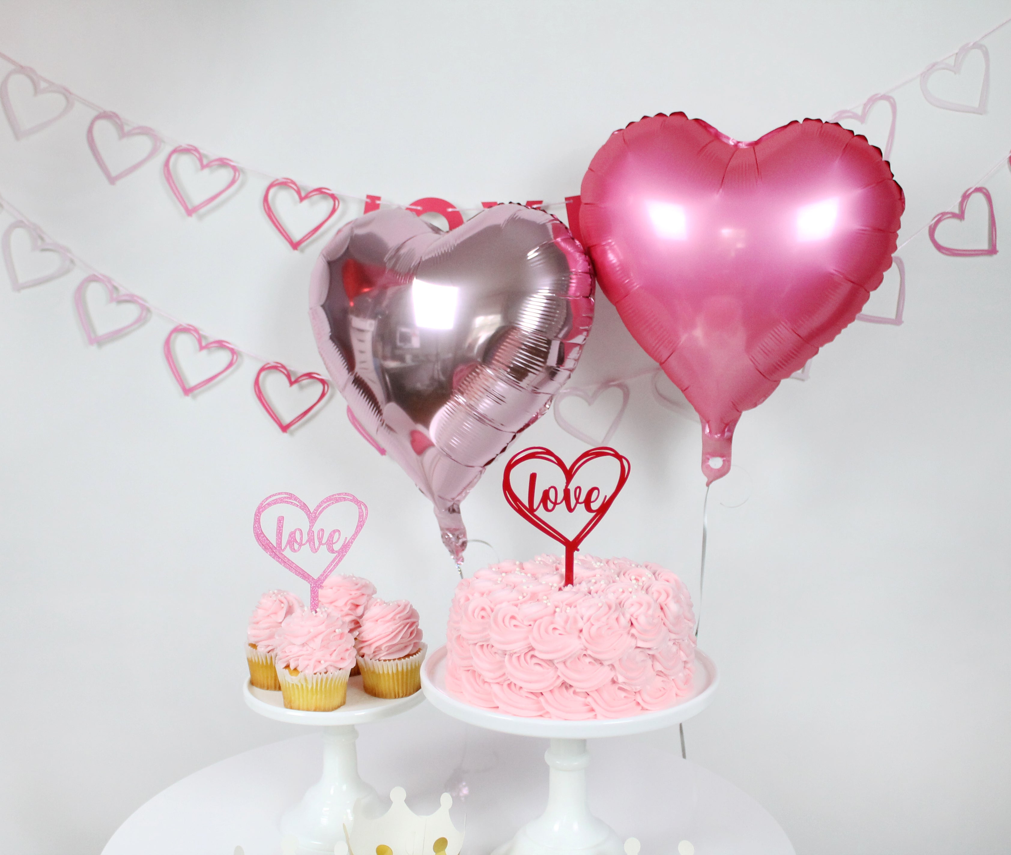 Love - Heart Foil Balloons, 6 Ct