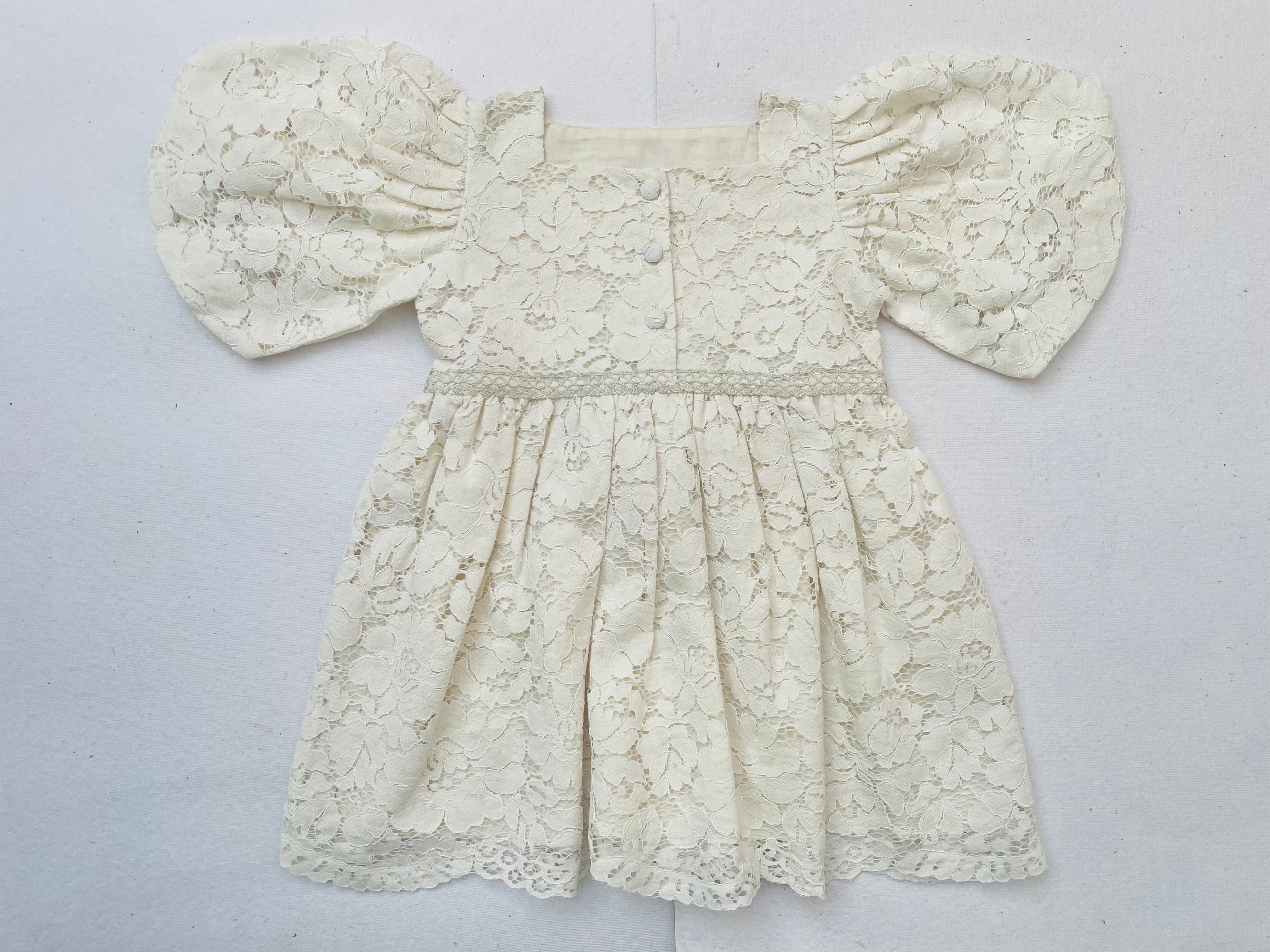Cream Lace Christmas Girl's Dress
