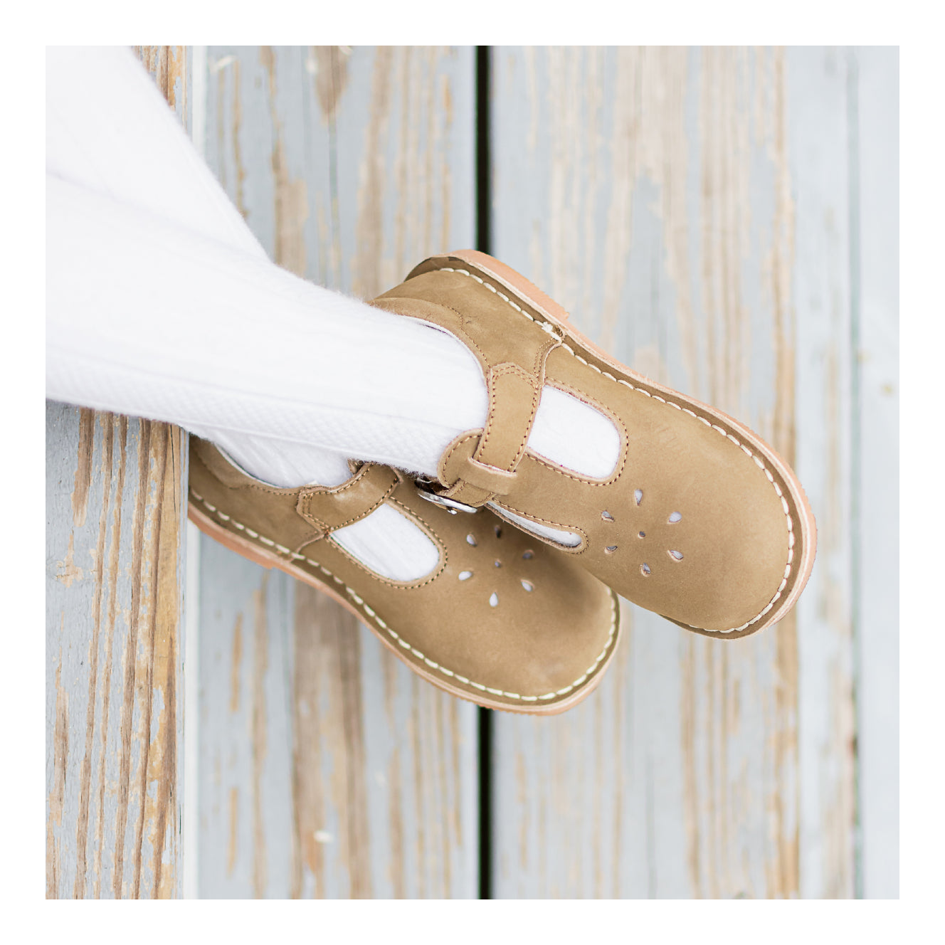 Joy Classic Nubuck Leather T-strap Mary Jane