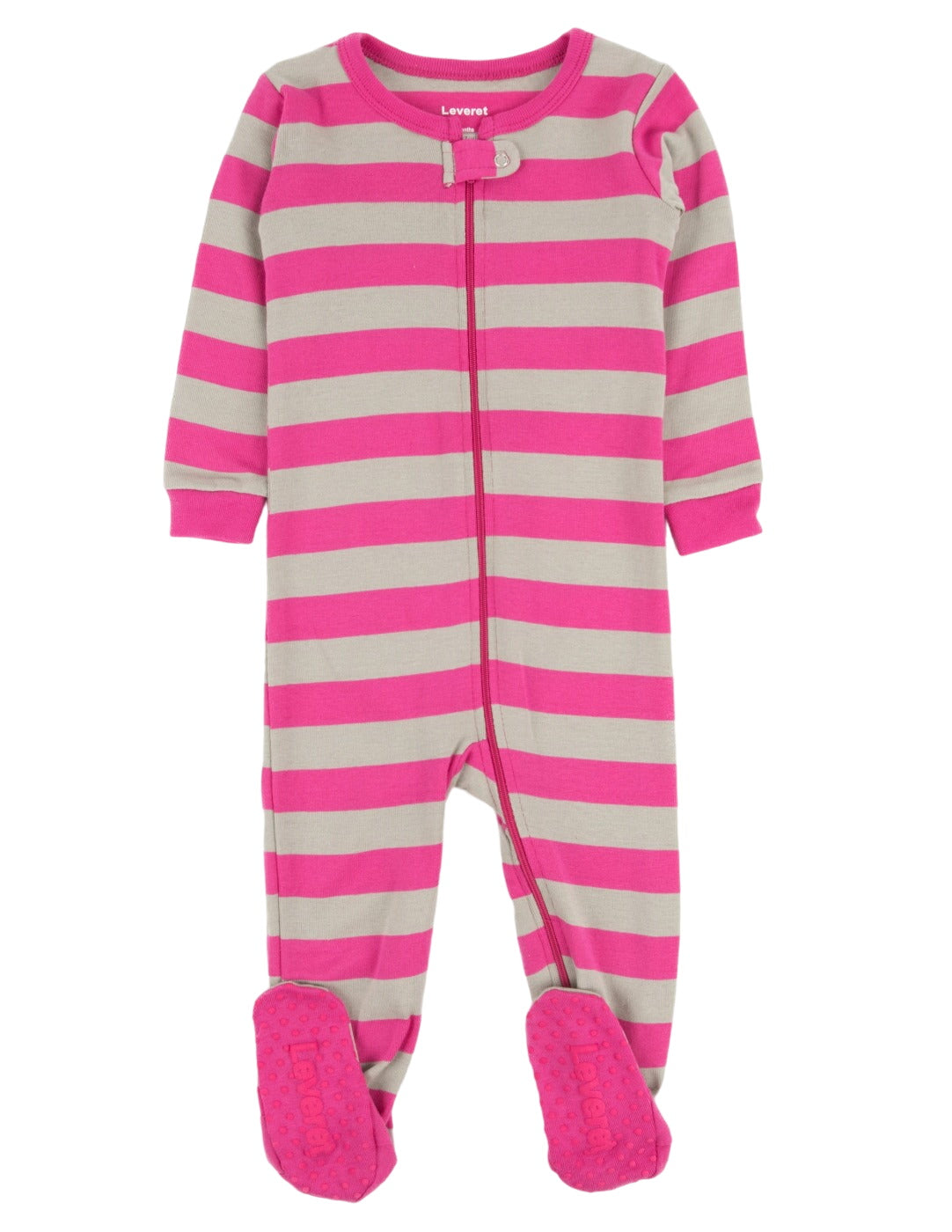 Kids Footed Berry & Chime Stripes Pajamas