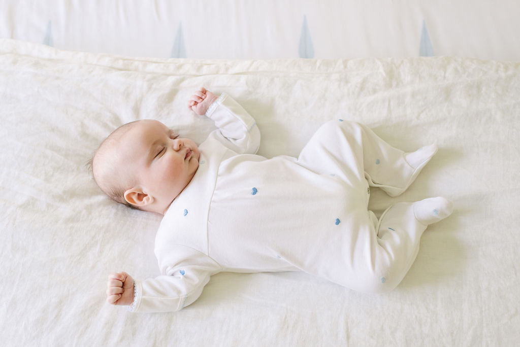 Baby Josie Heart Cotton Knit Footie