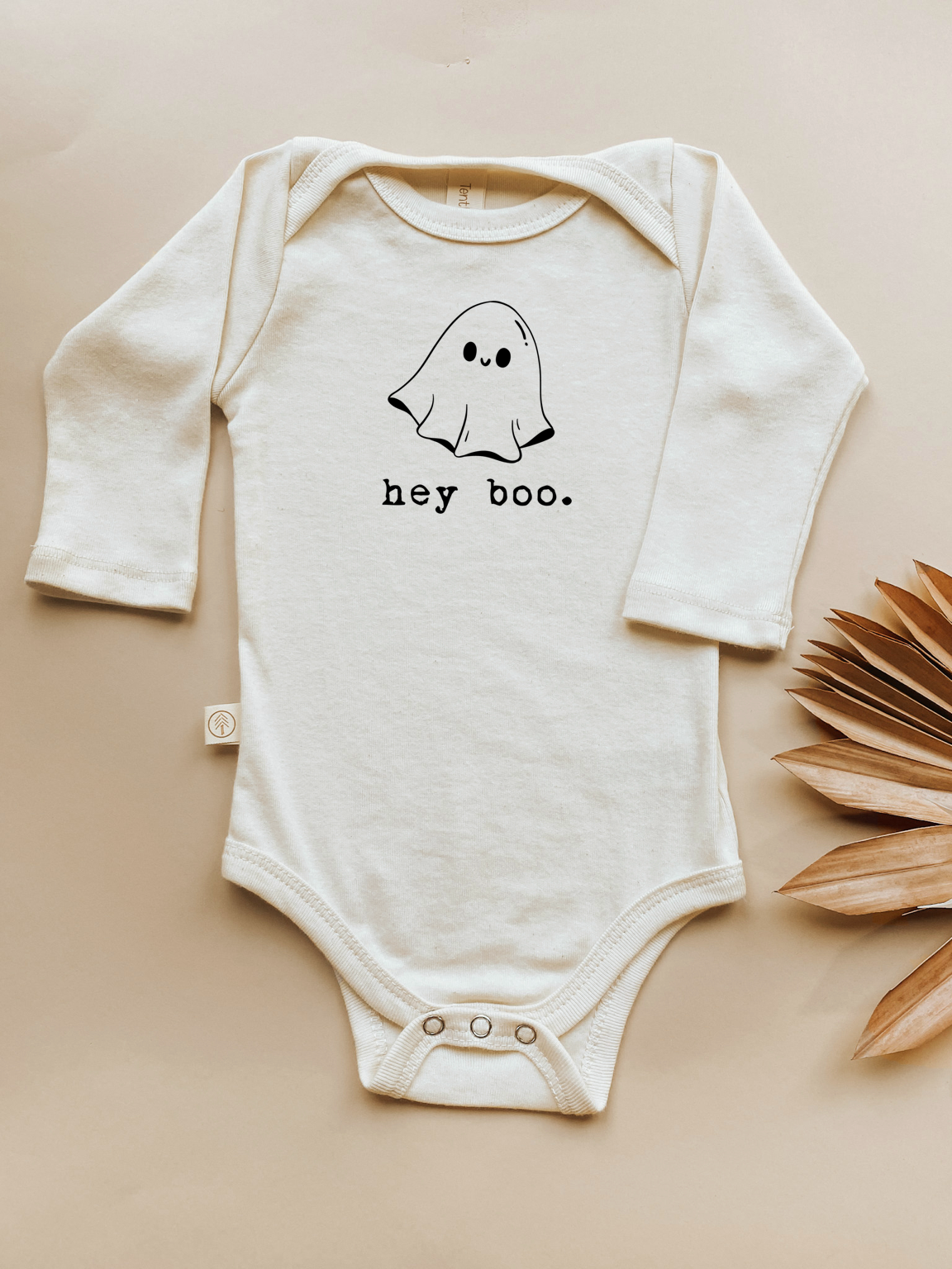 Hey Boo Ghost - Long Sleeve Organic Cotton Bodysuit