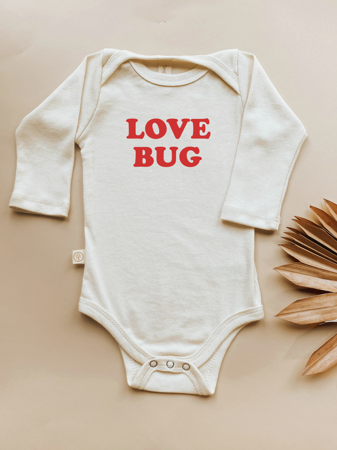 Love Bug Organic Cotton Baby Bodysuit Long Sleeve
