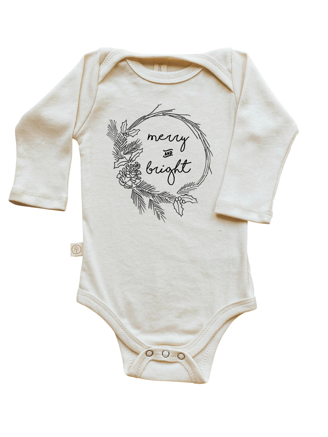 Baby Merry And Bright Graphic Long Sleeve Organic Bodysuit