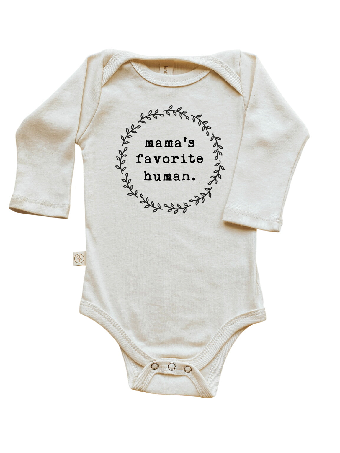 Mama's Favorite Human - Long Sleeve Organic Baby Bodysuit