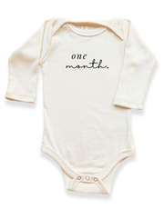 Monthly Milestones Organic Baby Bodysuit Long Sleeve