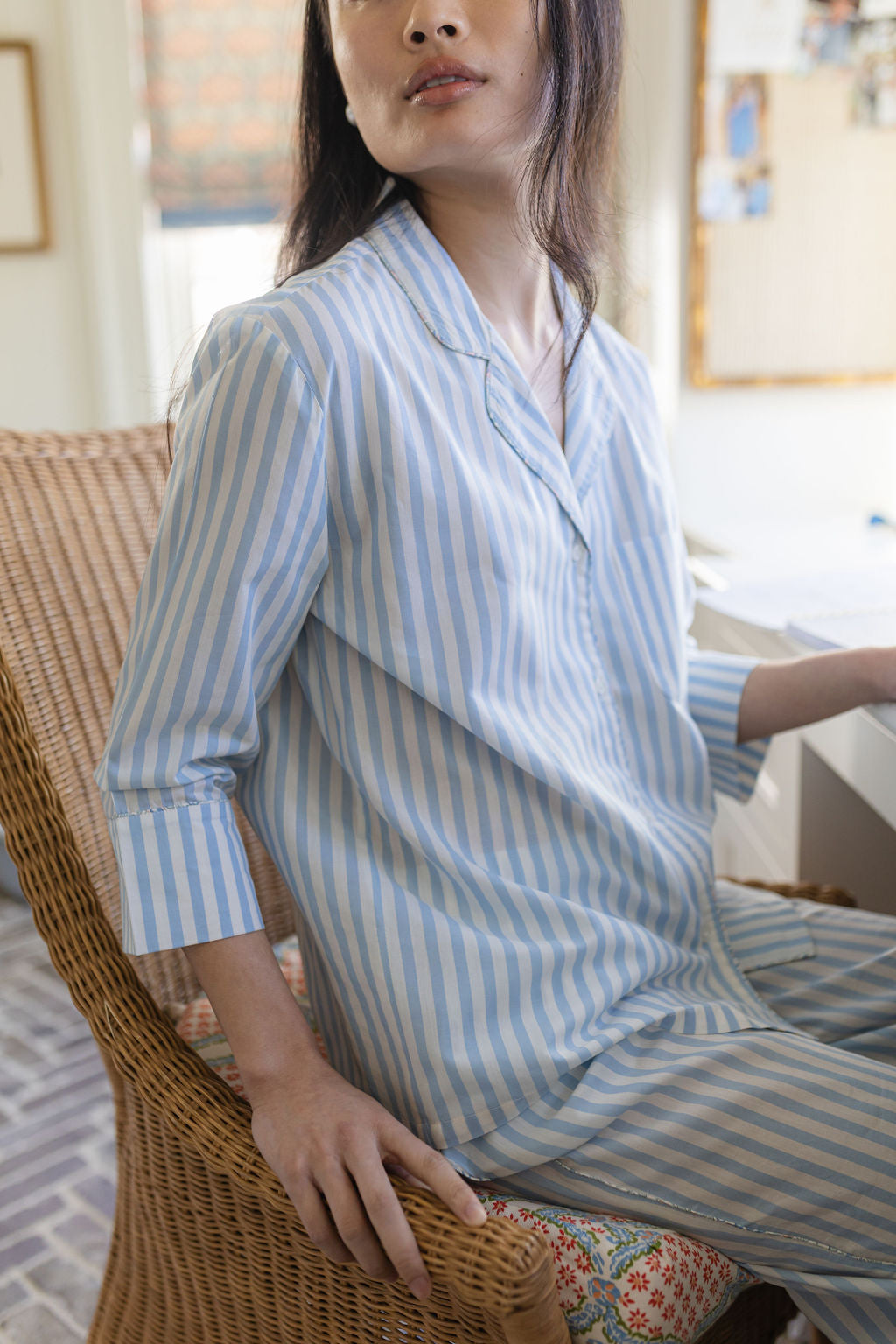 Classic Cotton Striped Capri Pajamas