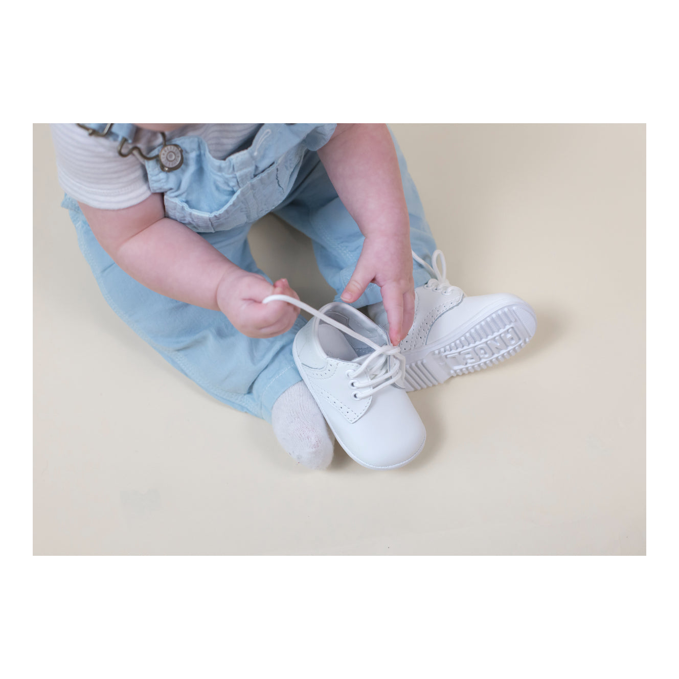 James Boy's White Leather Lace Up Shoe (baby)
