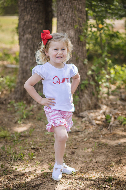 Girls Flutter Sleeve Top With Lace