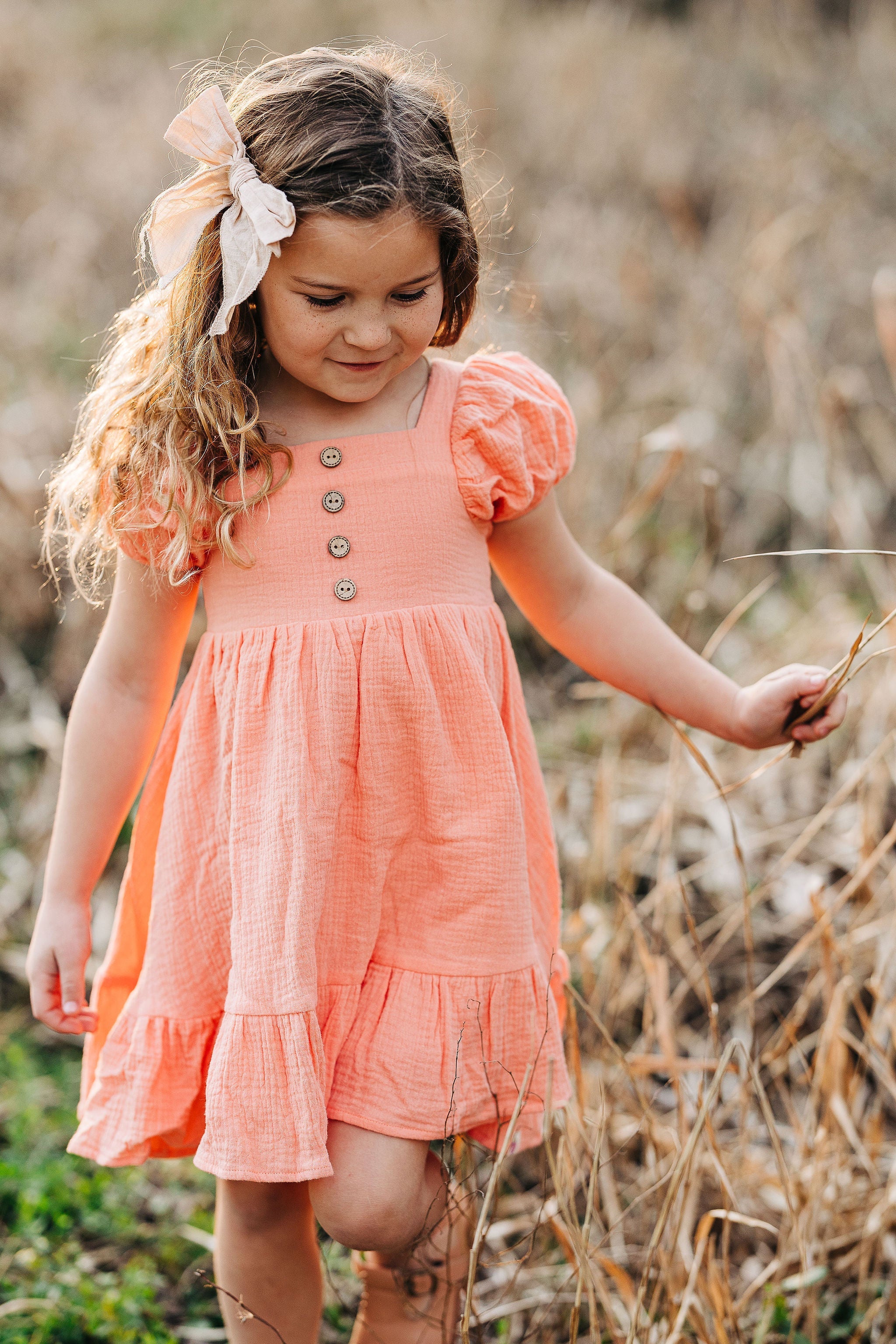 Puff Sleeve Gauze Dress - Sorbet Dreams