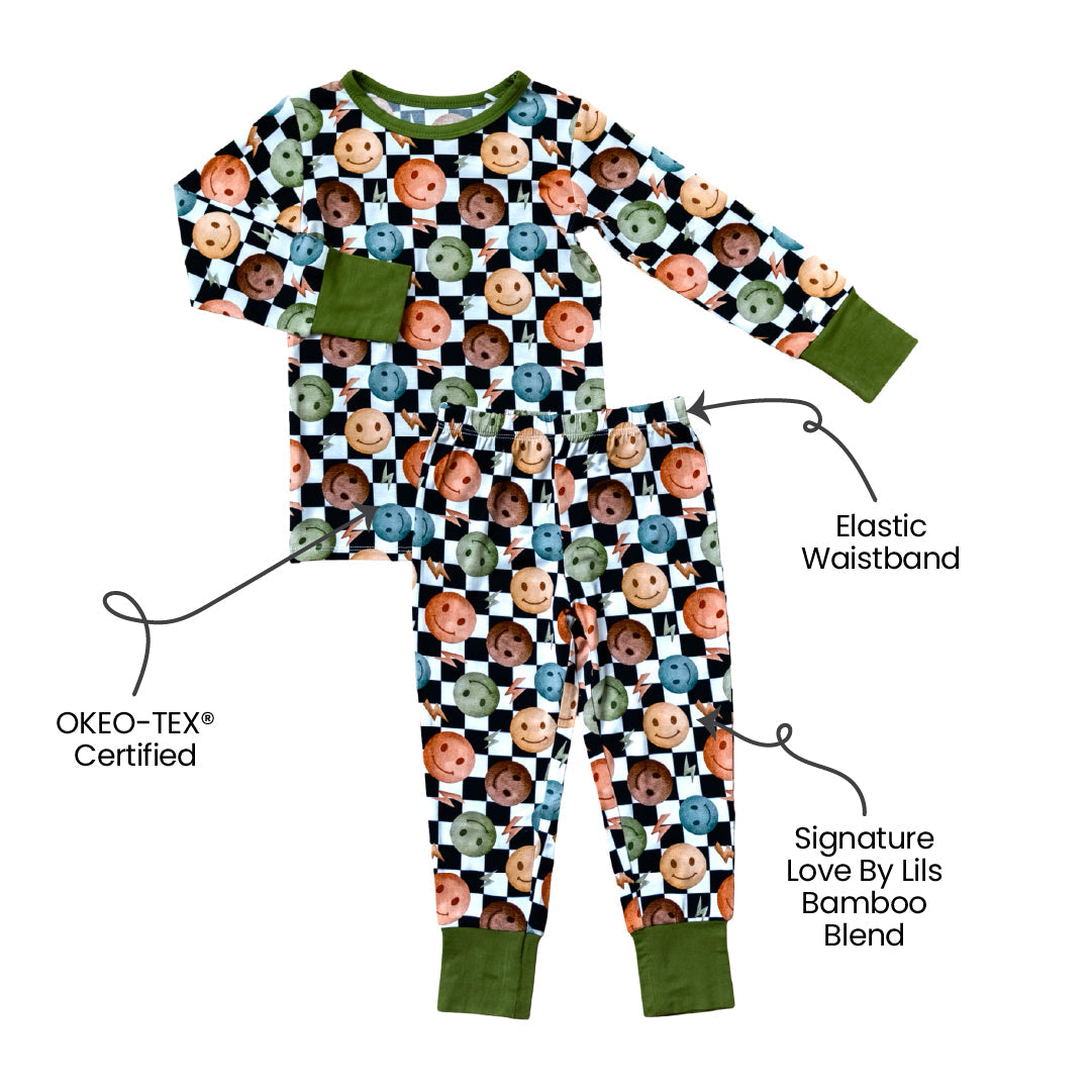 Luke Smiley Checks Bamboo 2-piece Long Sleeve Set