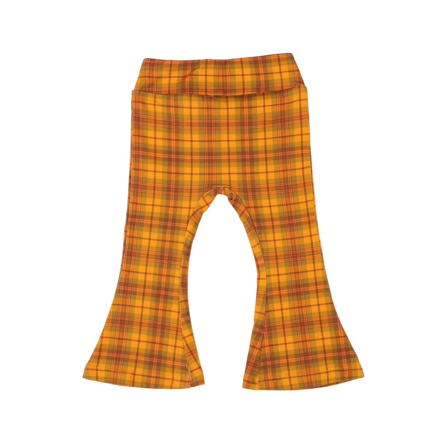 Plaid Jersey Bell Bottoms Flare Pants For Babies, Toddlers And Girls