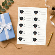 Labrador Retriever Paws & Bows Gift Tag Sticker Sheet