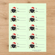 Labrador Retriever Santa Paws Gift Tag Sticker Sheet