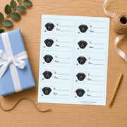 Labrador Retriever Pawprint Wishes Gift Tag Sticker Sheet