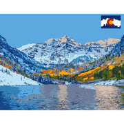 Lake In Colorado – Paint By Numbers Kit | Artwille | 14x18 Inch Canvas