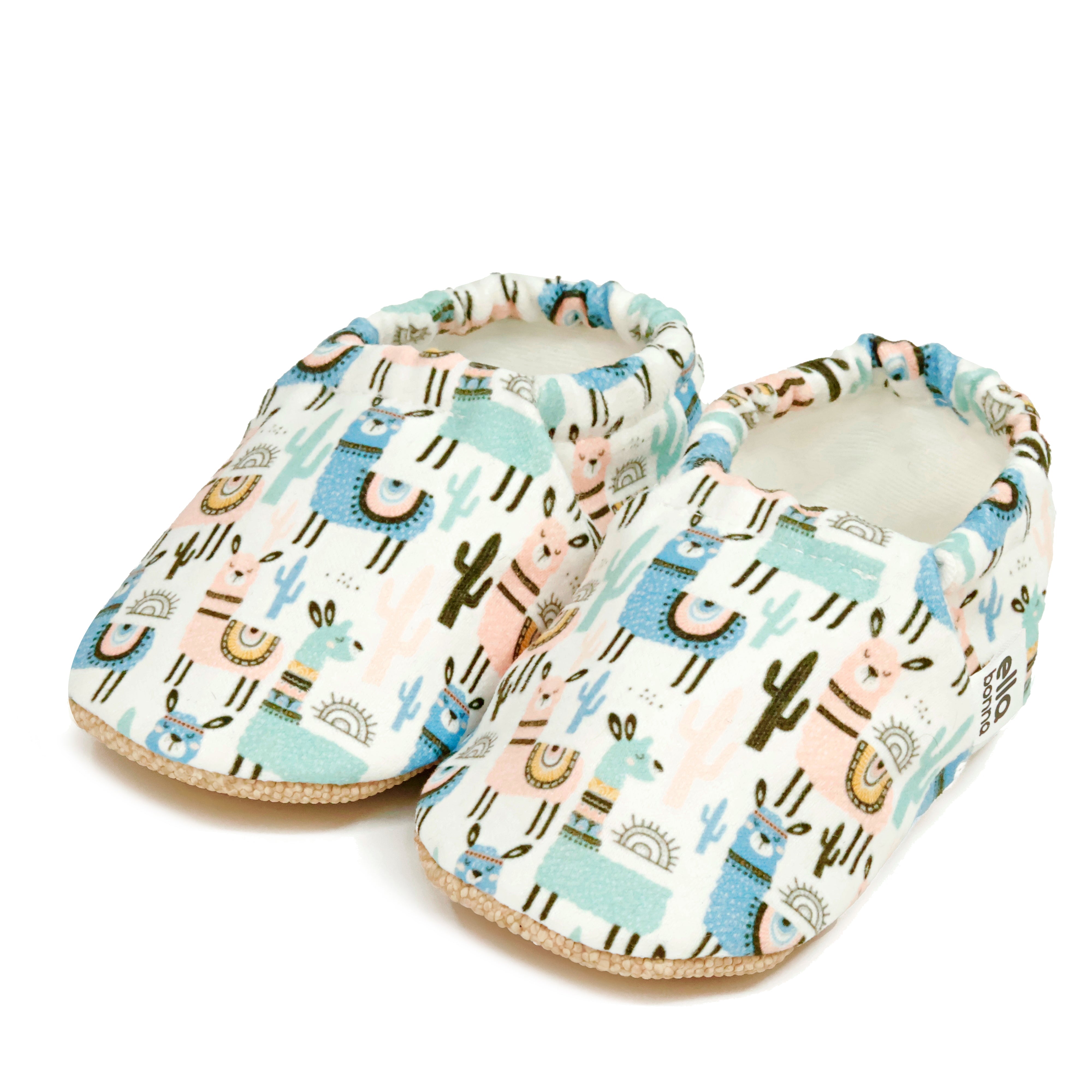 Ella Bonna Non-slip Sole Lama Patterned Baby Booties, Home Boot Slippers Nursery Shoes