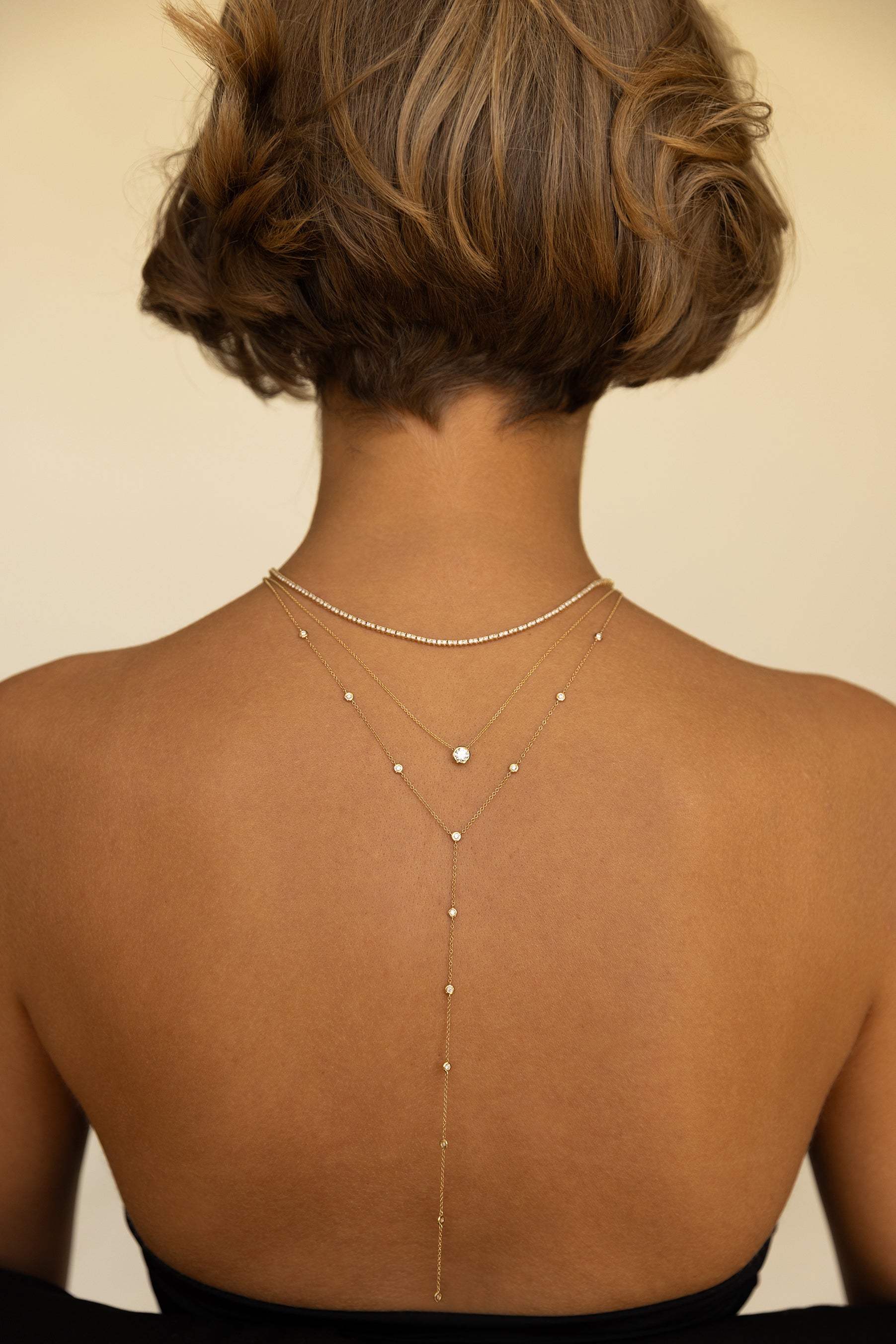 Large Bezel Diamond Necklace