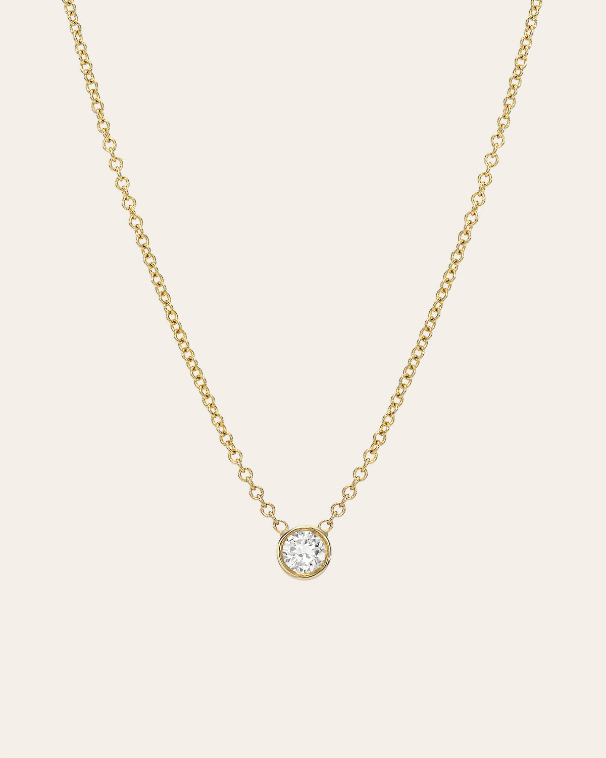 Large Bezel Diamond Necklace