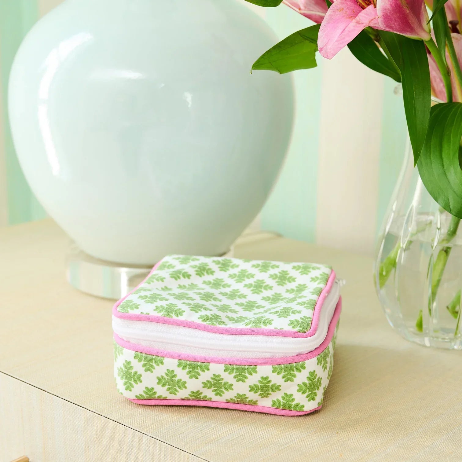 Brushstrokes Green Jewelry Case