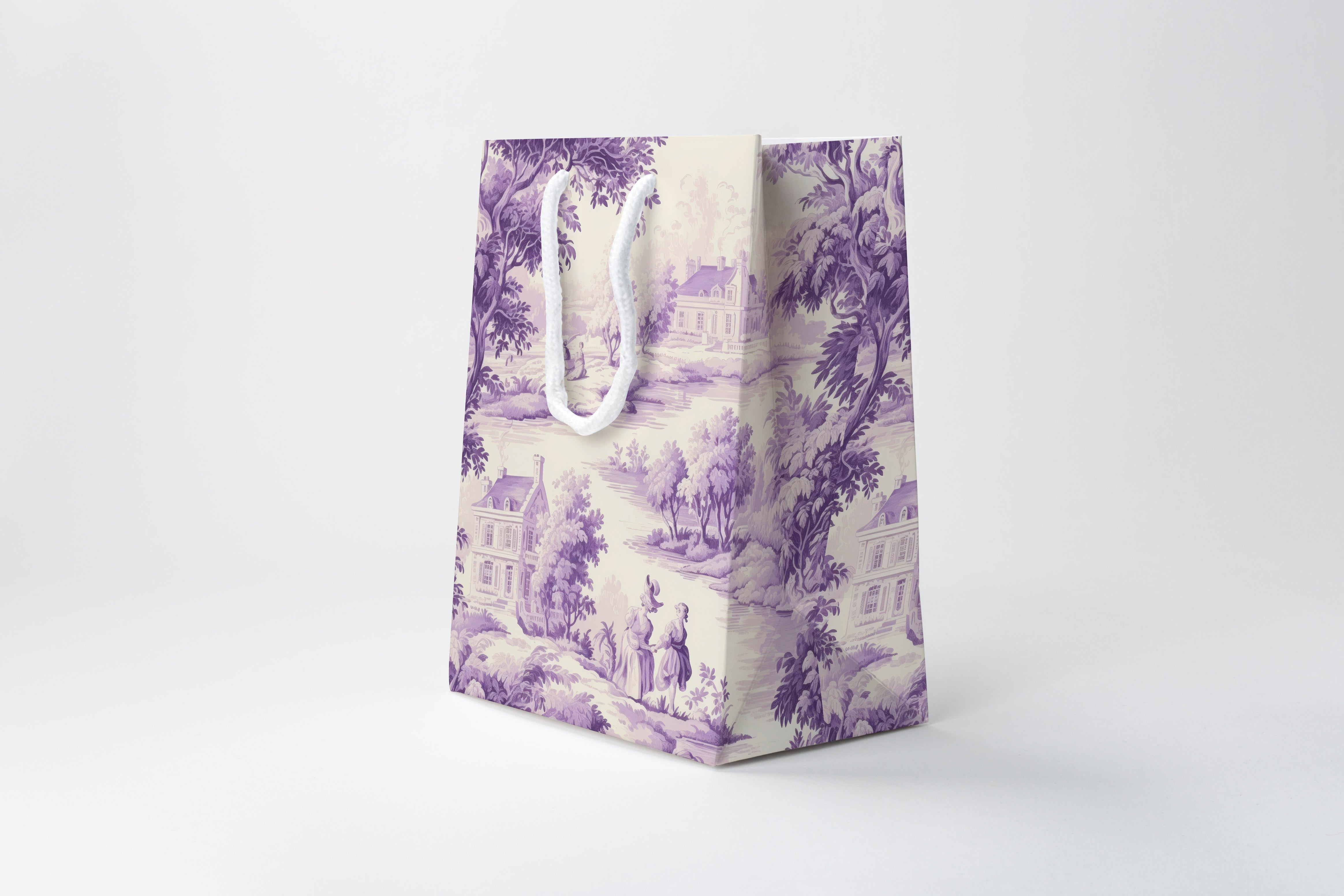 Lavender Toile Gift Bag | Luxury Gift Bag By Josil Paperie