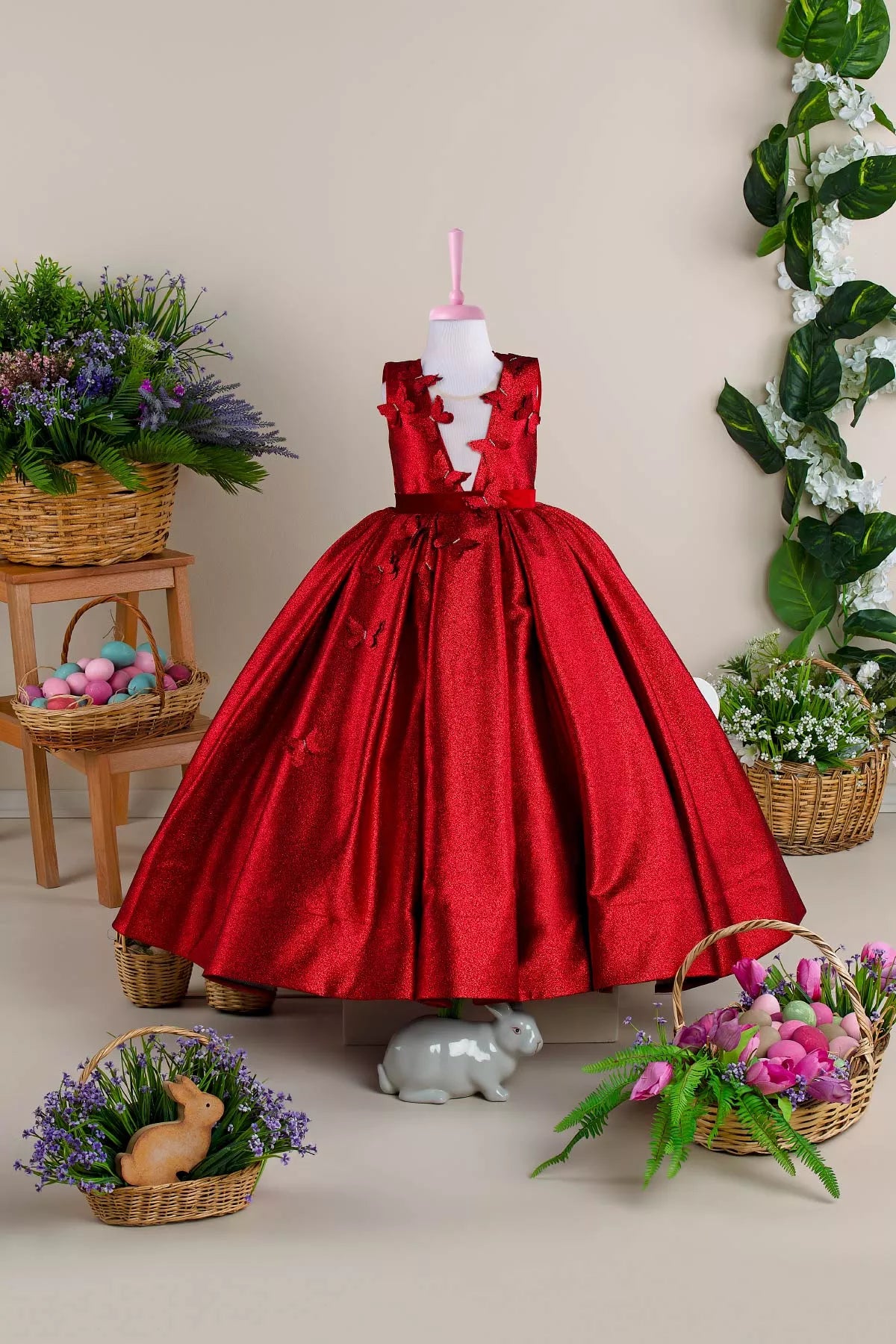 Leaf Red Party Dress