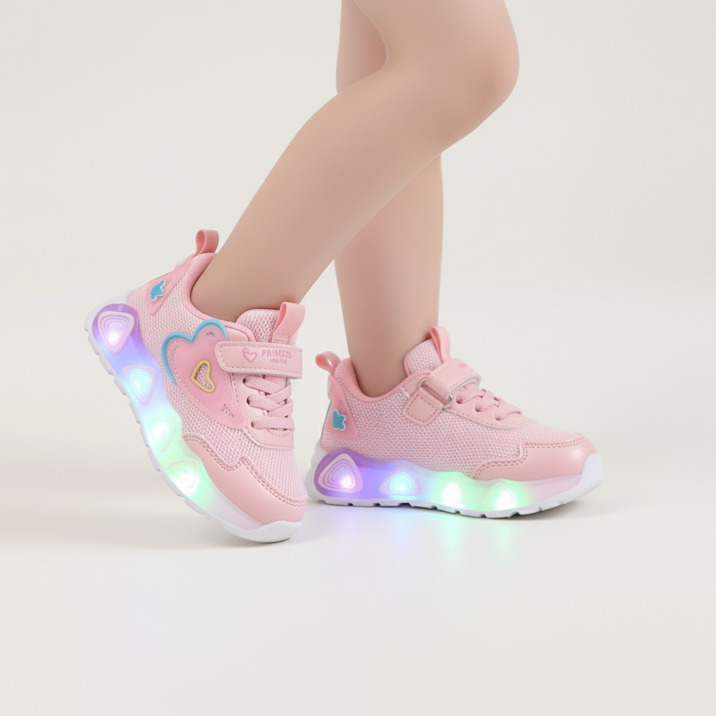 Heart Led Sneakers For Kids Ages 1-8