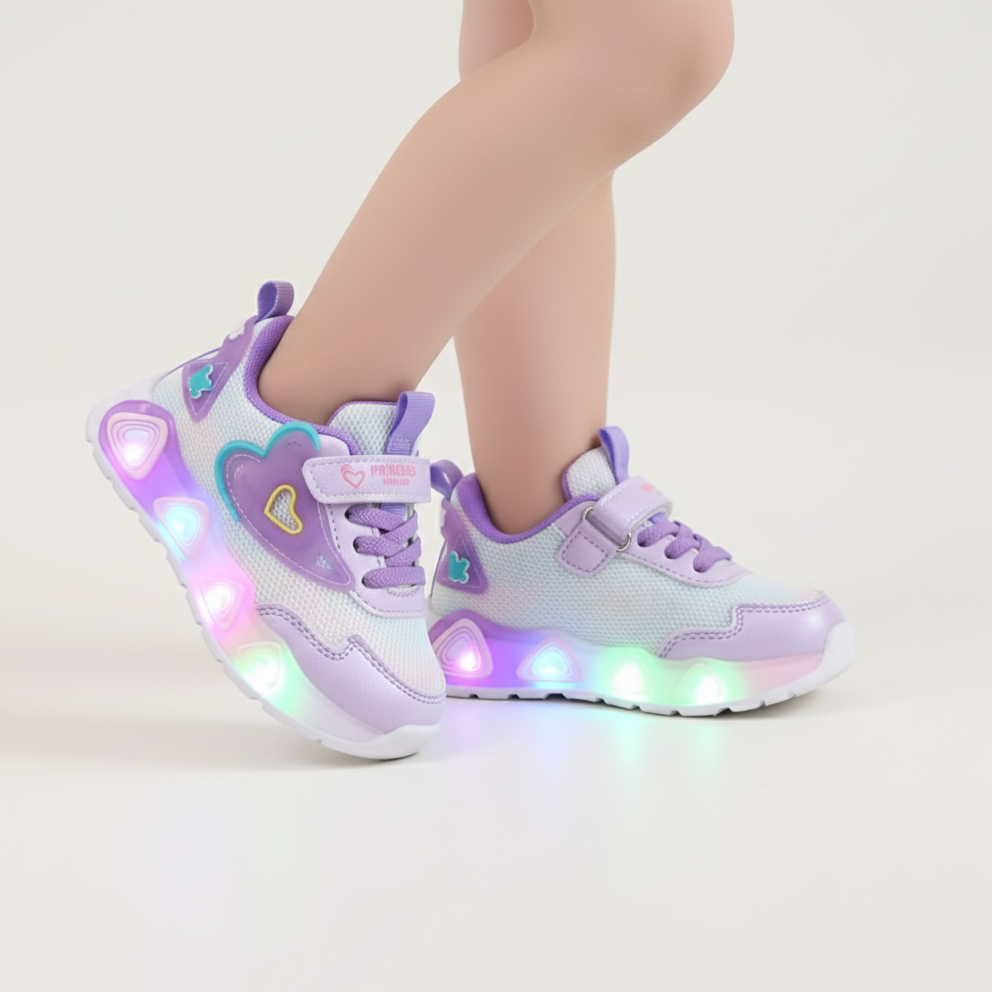 Heart Led Sneakers For Kids Ages 1-8