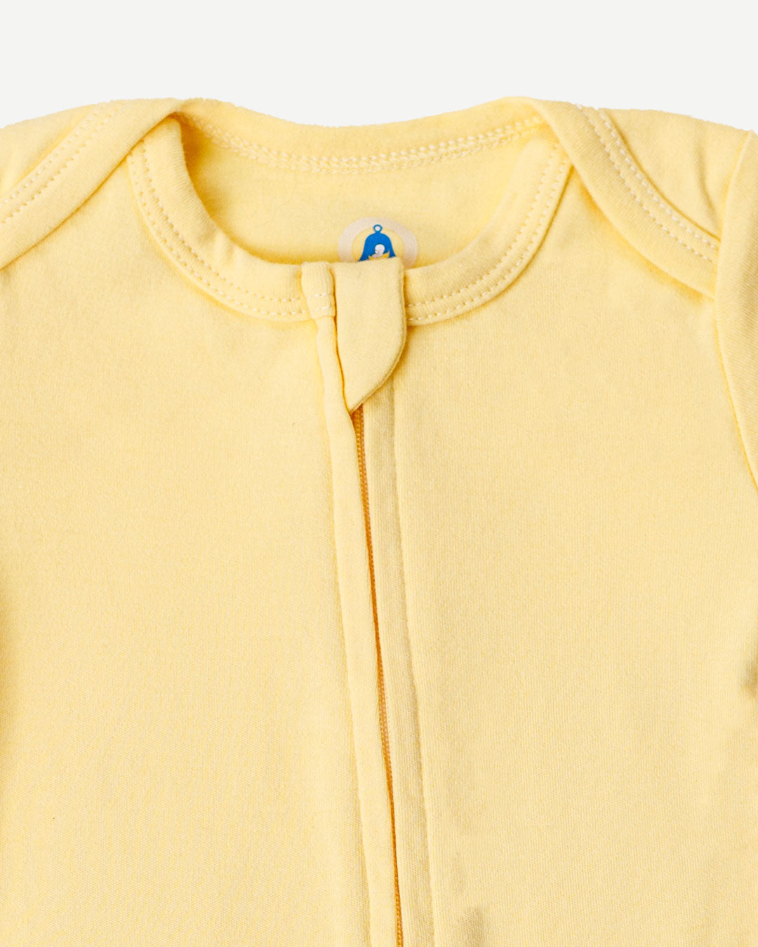 Long Sleeve Zipper Bodysuit In Lemon, 3-6m