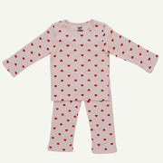 Leni & Romi | Kids Ribbed Cotton Set - Valentine Rose Hearts