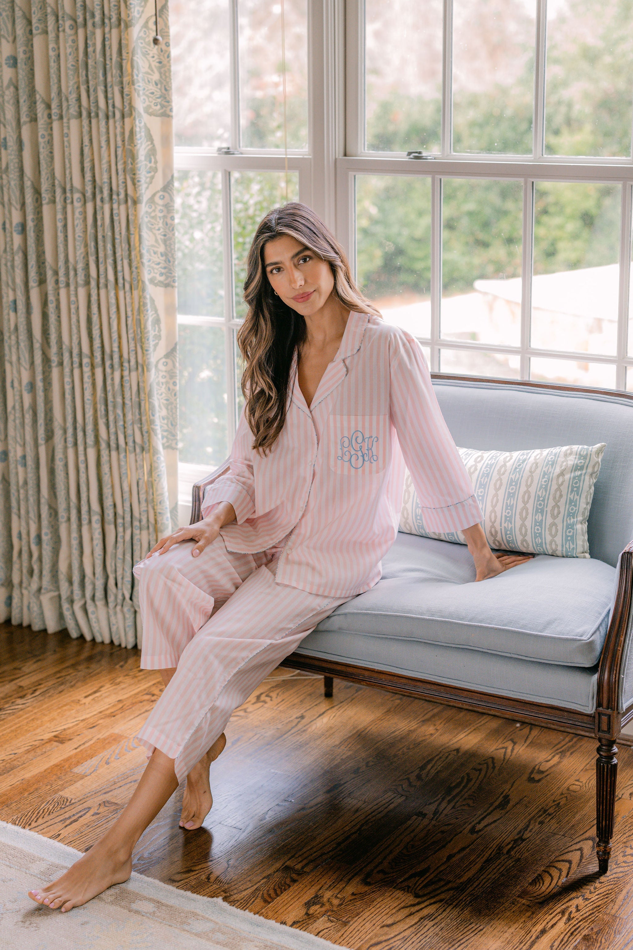 Classic Cotton Striped Capri Pajamas