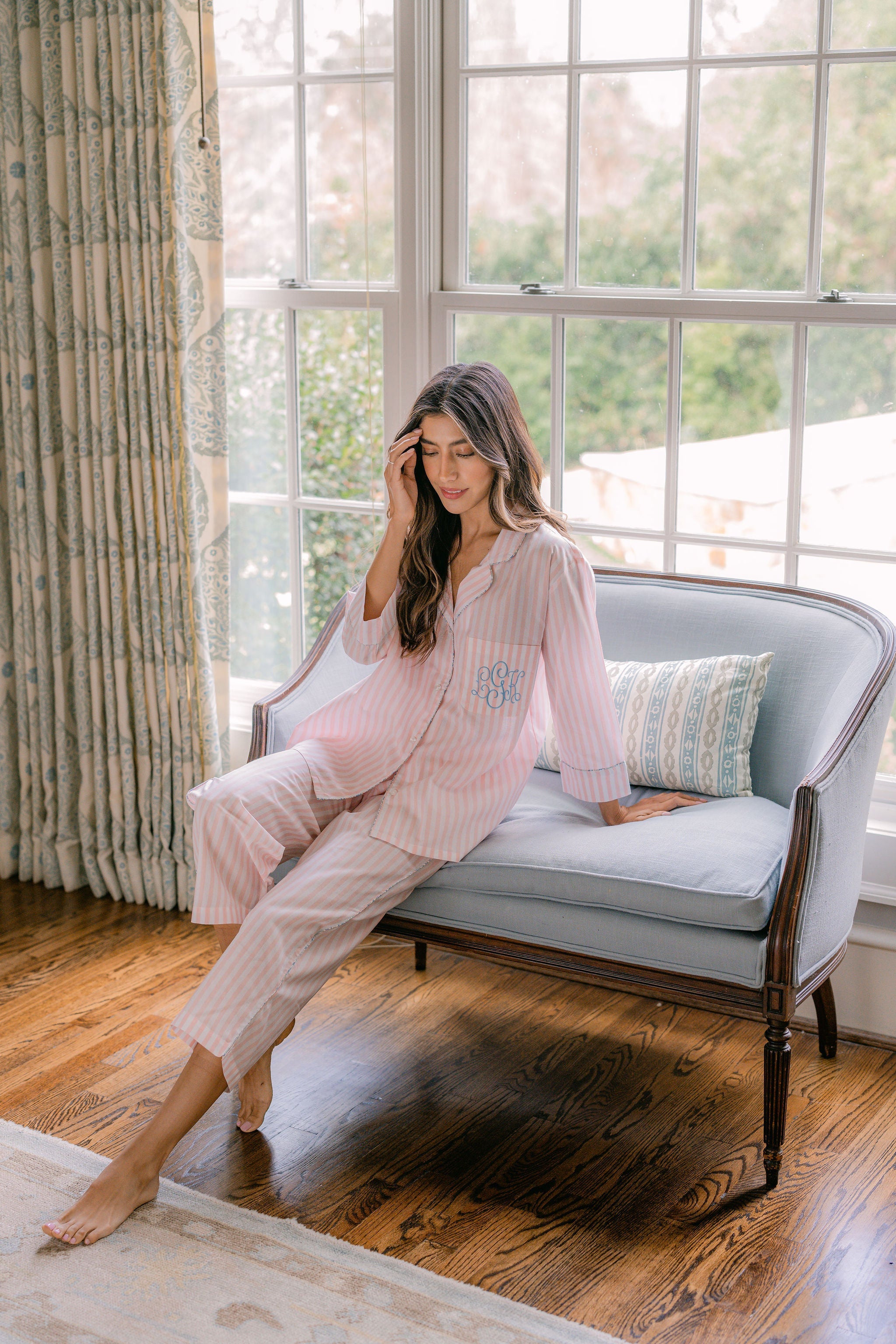 Classic Cotton Striped Capri Pajamas