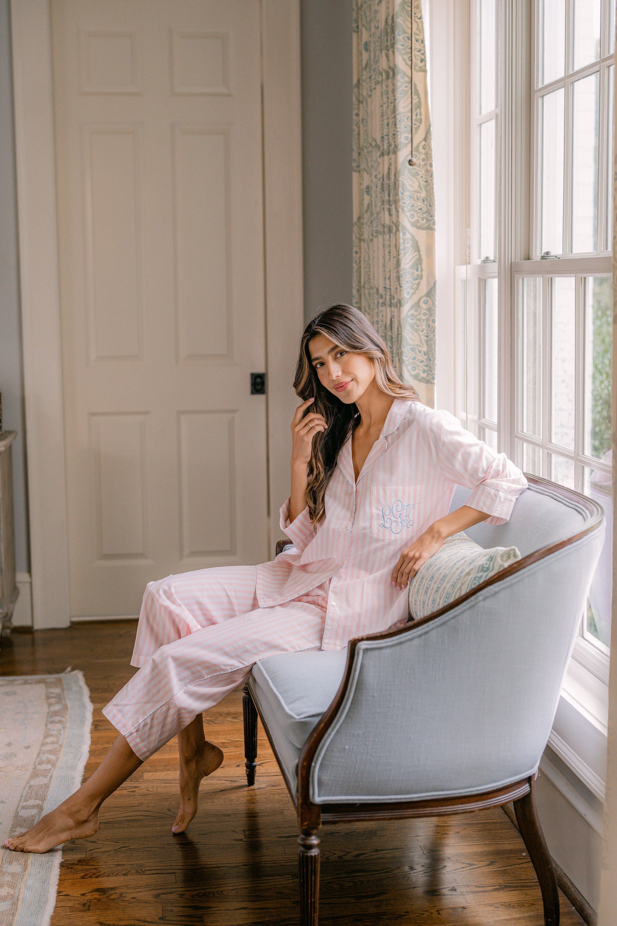 Classic Cotton Striped Capri Pajamas