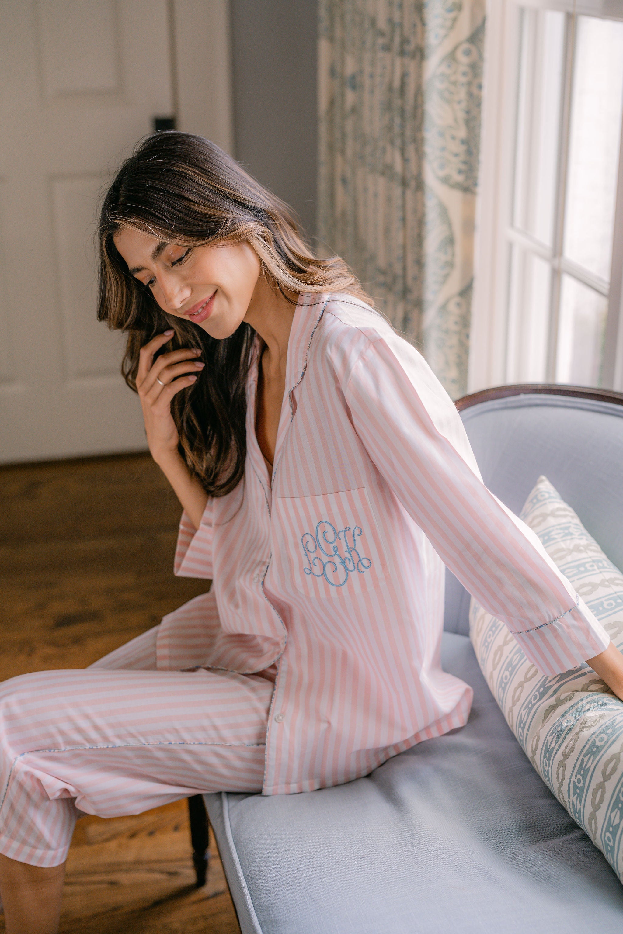 Classic Cotton Striped Capri Pajamas