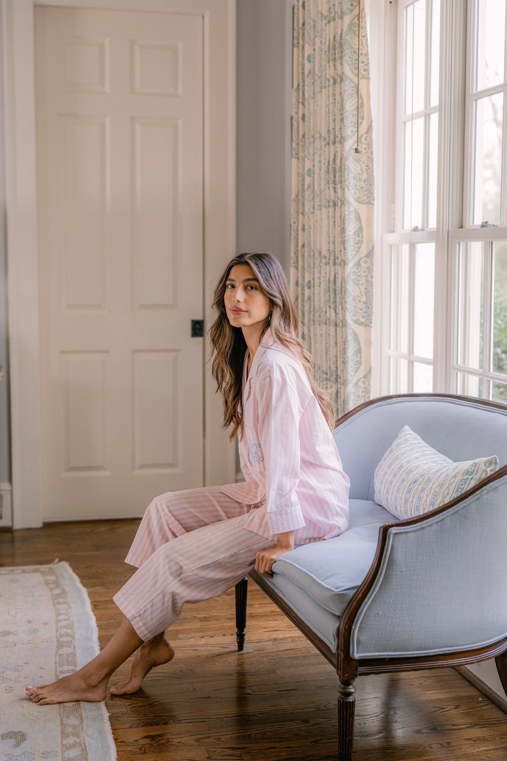 Classic Cotton Striped Capri Pajamas