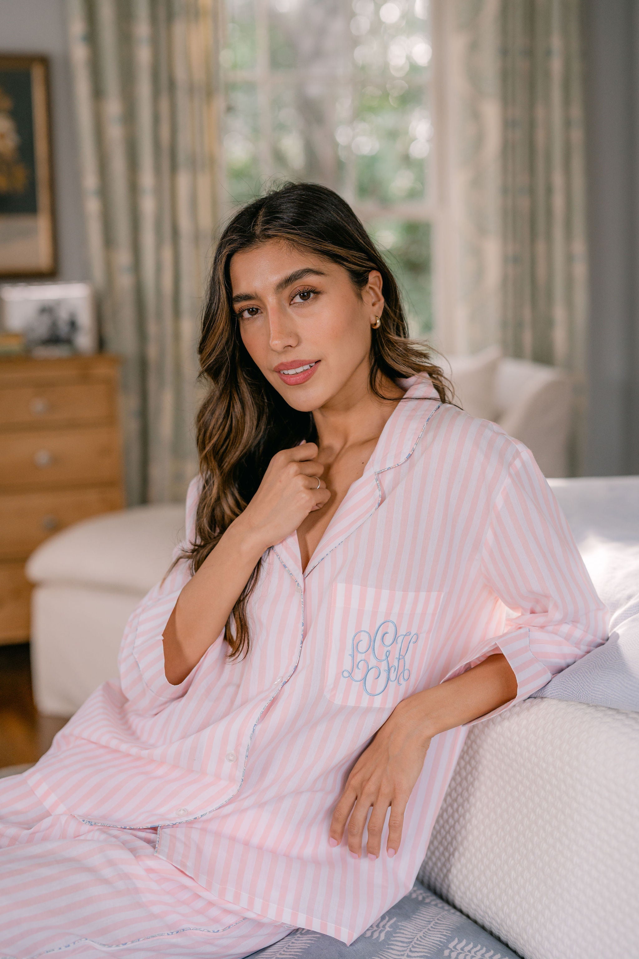 Classic Cotton Striped Capri Pajamas